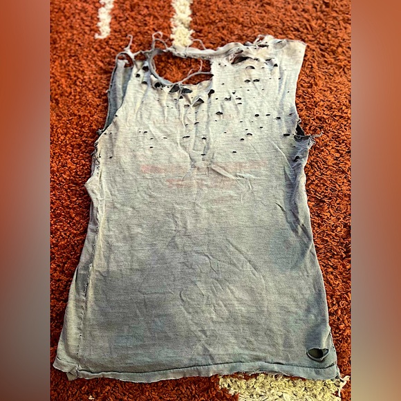 BADASS VINTAGE AC/DC TANK w/ decades of wear-and-tear - Picture 3 of 5